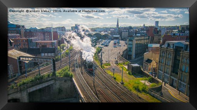The Mighty Flying Scotsman on Its Journey to Edinb Framed Print by andrew blakey