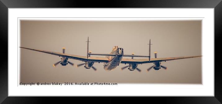 Lancaster Bomber Heading home Framed Mounted Print by andrew blakey