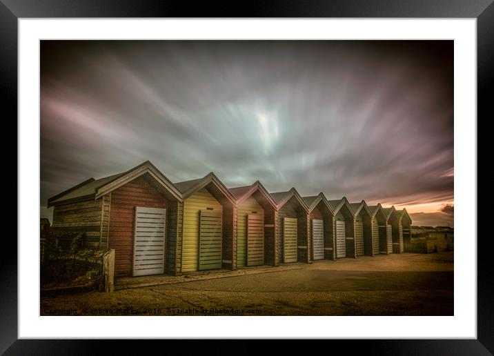 Blyth Beach Huts  Framed Mounted Print by andrew blakey