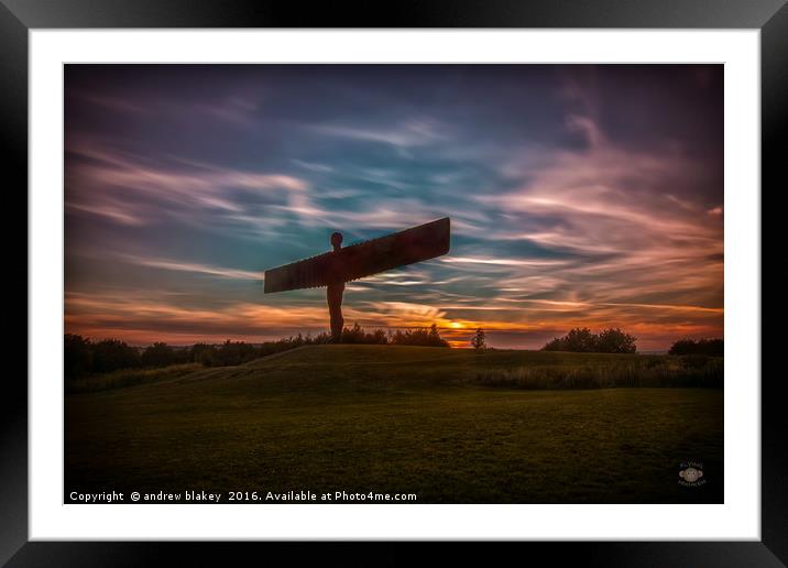 Majestic Angel of the North Framed Mounted Print by andrew blakey