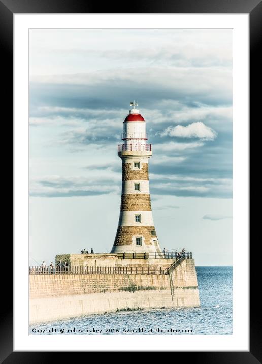 A postcard from Roker Framed Mounted Print by andrew blakey