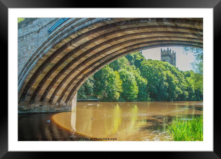 Under Framwellgate Bridge Framed Mounted Print by andrew blakey