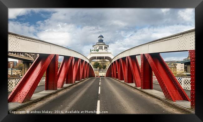 The Iconic Newcastle Swing Bridge Framed Print by andrew blakey