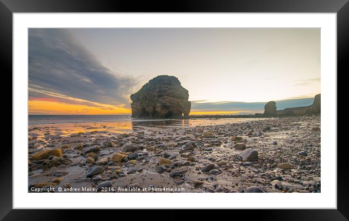 Marsden Sunrise Framed Mounted Print by andrew blakey