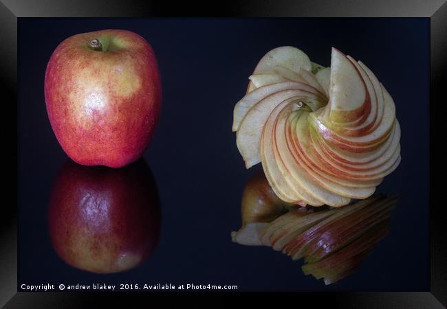 Sliced apple Framed Print by andrew blakey