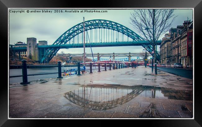 A Winter Wonderland on Tyne Bridge Framed Print by andrew blakey