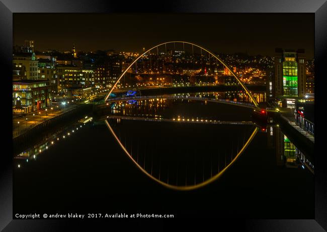 Quayside after dark Framed Print by andrew blakey