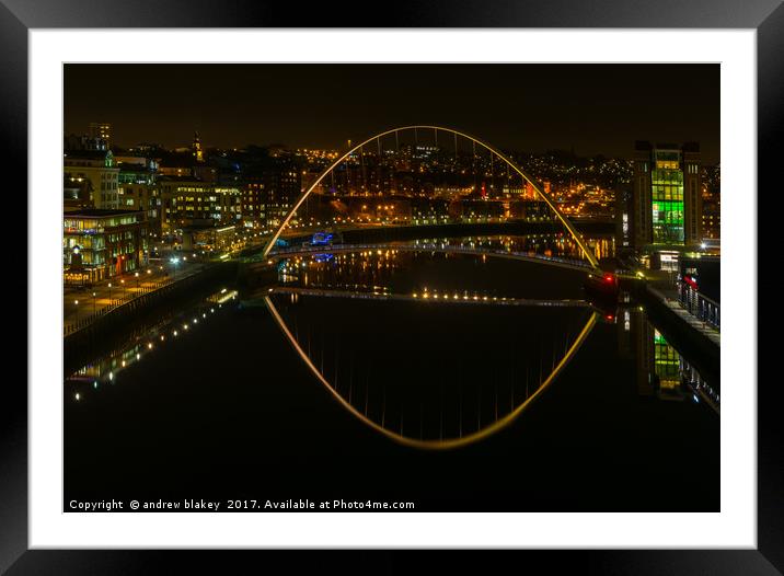 Quayside after dark Framed Mounted Print by andrew blakey