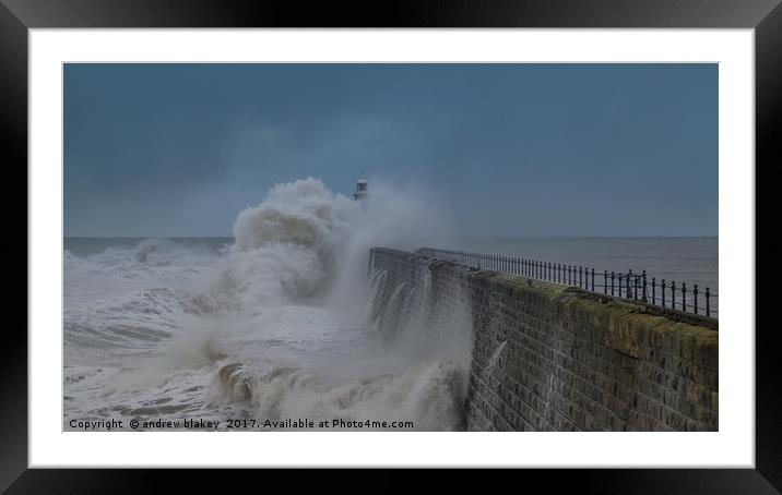 The Majestic Power of the North Sea Framed Mounted Print by andrew blakey