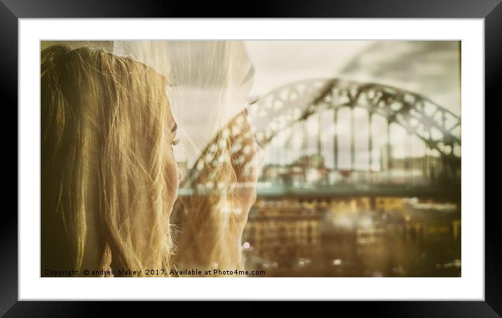 Tyne's Double Exposure Framed Mounted Print by andrew blakey