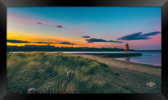 Littlehaven sunset Framed Print by andrew blakey