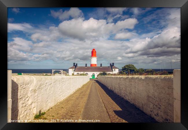 Cloud over Souter Lighthouse Framed Print by andrew blakey