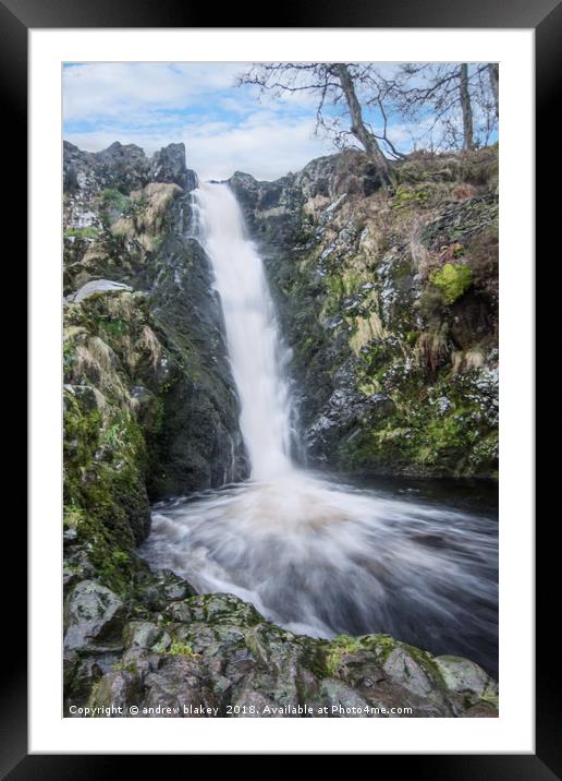 Majestic Linhope Spout Waterfall Framed Mounted Print by andrew blakey