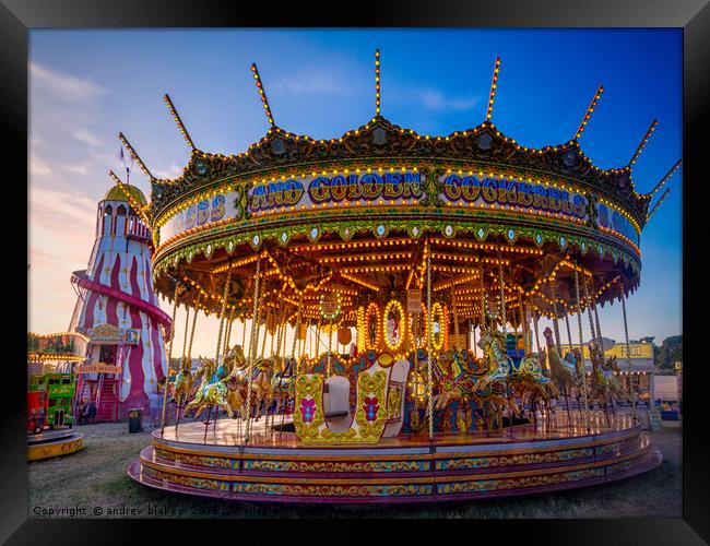 The Glowing Carousel of Newcastle Framed Print by andrew blakey