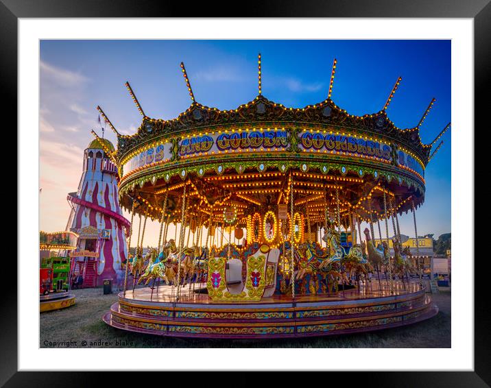 The Glowing Carousel of Newcastle Framed Mounted Print by andrew blakey