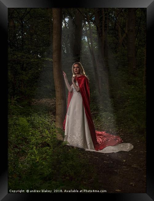 Enchanting Red Riding Hood Framed Print by andrew blakey