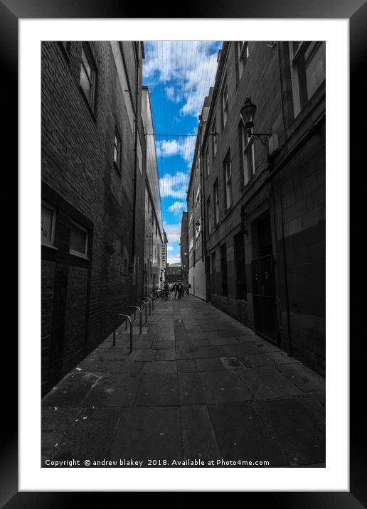 Narrow Sky Framed Mounted Print by andrew blakey