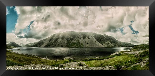 Majestic Landscape of Illgill Head and Wast Water Framed Print by andrew blakey