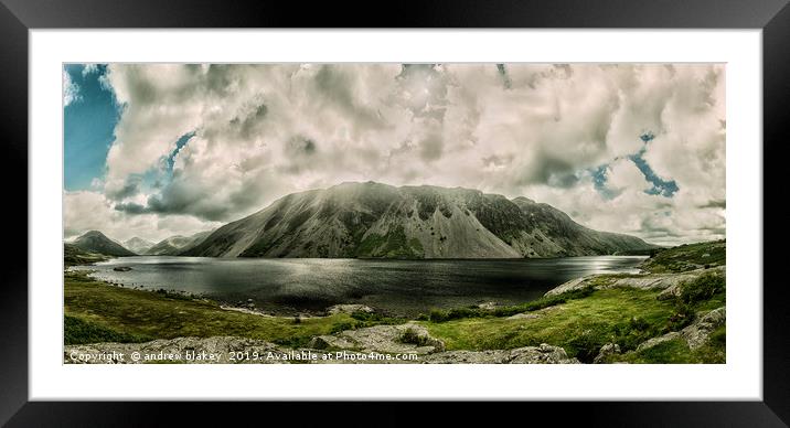 Majestic Landscape of Illgill Head and Wast Water Framed Mounted Print by andrew blakey