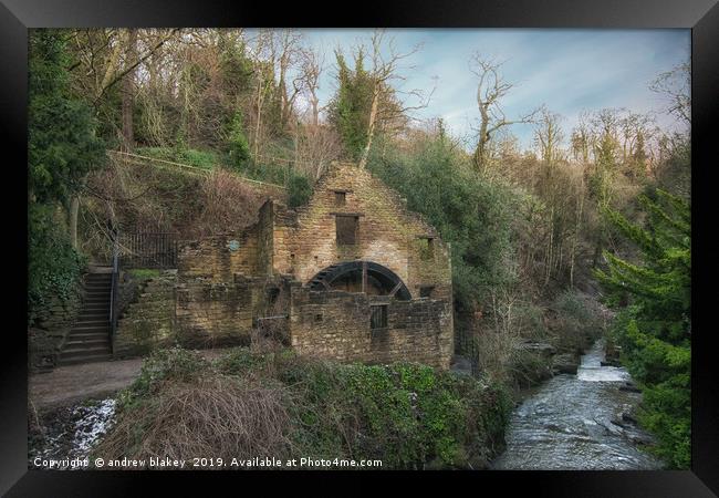 Enchanting Ruins of Jesmond Dene Watermill Framed Print by andrew blakey