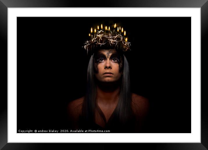 Crown of Flames Framed Mounted Print by andrew blakey