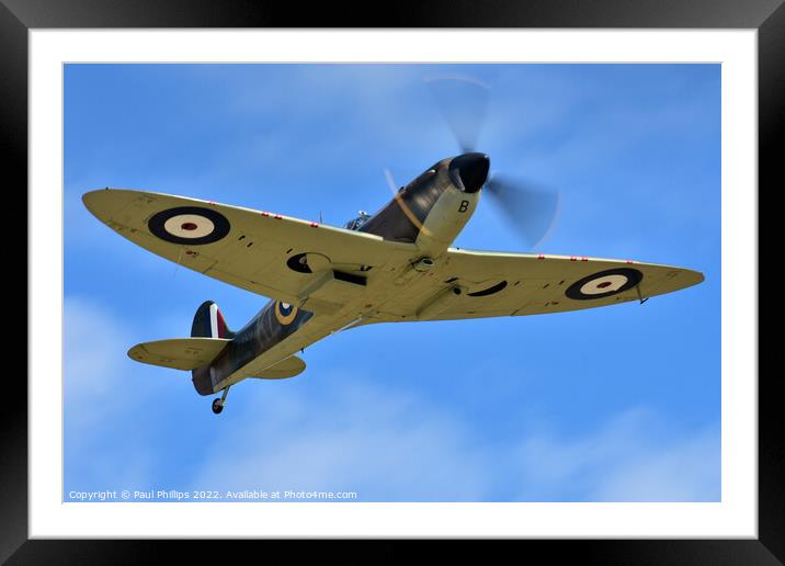 Supermarine Spitfire MKIIa of the Battle Of Britain Memorial Flight Framed Mounted Print by Paul Phillips