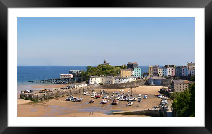 Tenby Harbour Framed Mounted Print by Richard Downs