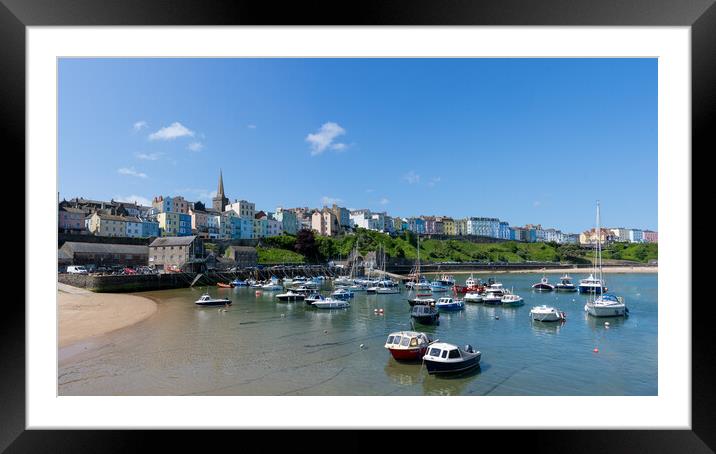 The Harbour at Tenby Framed Mounted Print by Richard Downs