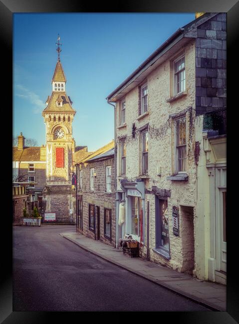 The clock tower, Hay-on-Wye Framed Print by Richard Downs