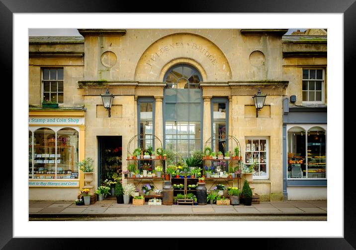 Flower Shop, Bath Framed Mounted Print by Richard Downs