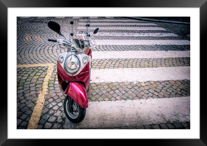 Moped Framed Mounted Print by Richard Downs