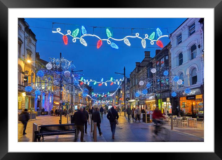 Cardiff at Christmas Framed Mounted Print by Richard Downs