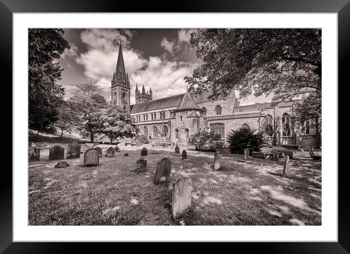 Llandaff Cathedral Monochrome Framed Mounted Print by Richard Downs
