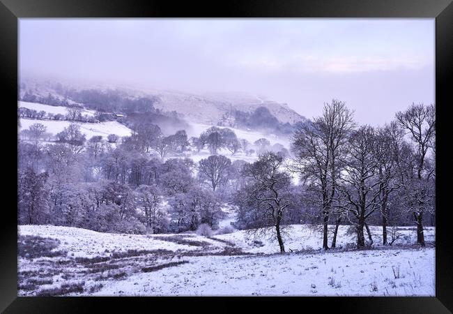 Fresh Morning Snow winter scene Framed Print by Richard Downs