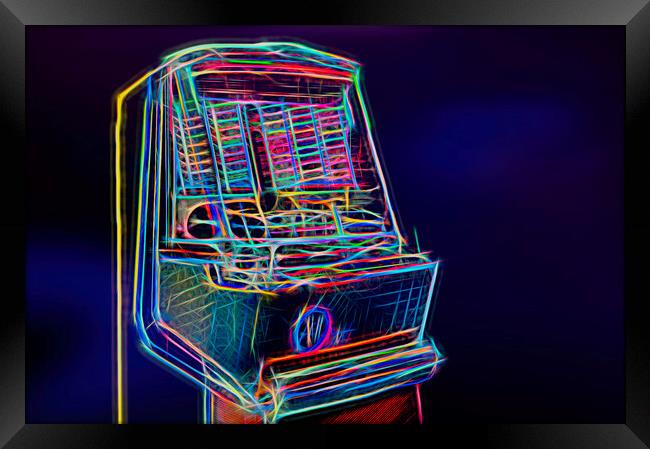 Neon Jukebox Framed Print by Richard Downs