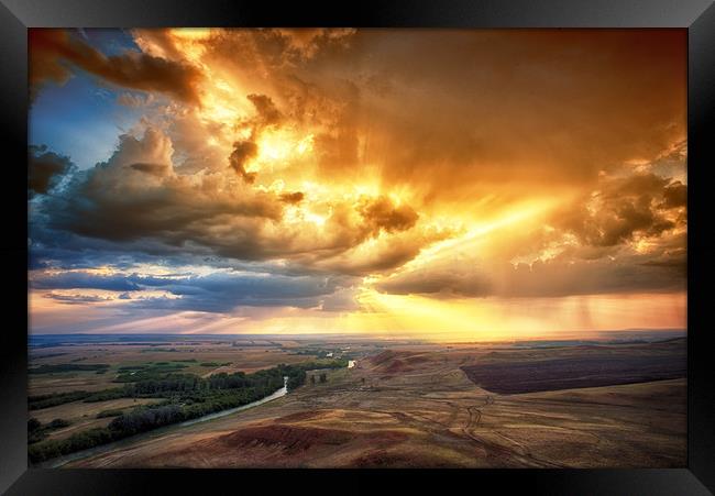 Rolling Rain of Summer Sunset Framed Print by John Williams