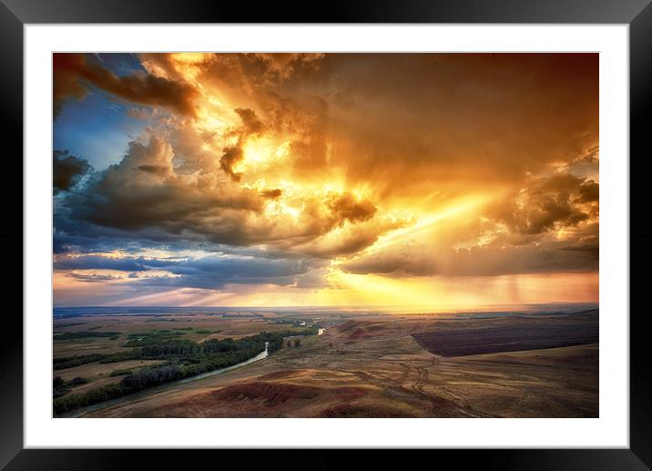 Rolling Rain of Summer Sunset Framed Mounted Print by John Williams