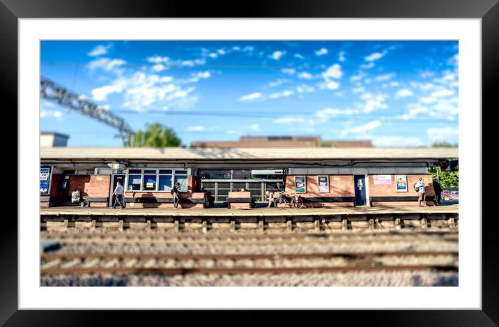 Miniature People at the Station Framed Mounted Print by John Williams