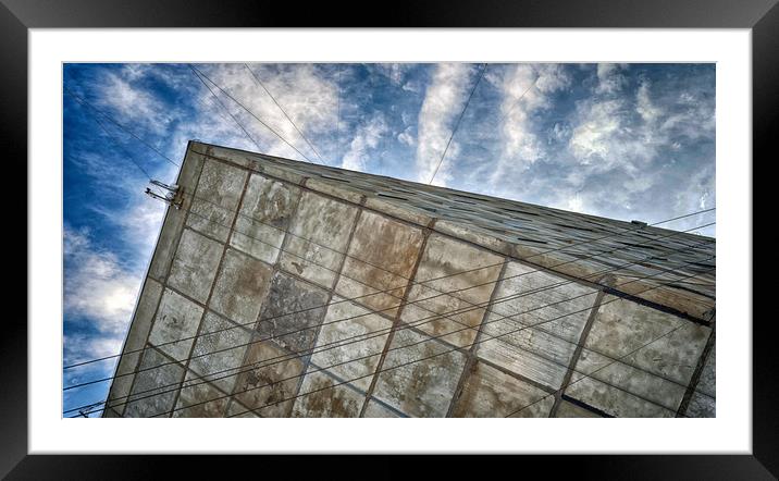 Sinking Building Sky of Dread Framed Mounted Print by John Williams