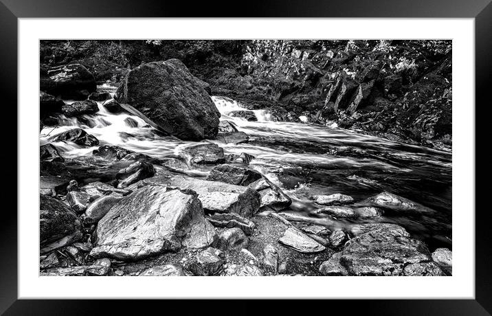 Waterfall of Fairy Falls Conwy Framed Mounted Print by John Williams