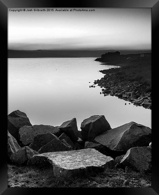  Foggy day at Balderhead Reservoir Framed Print by Josh Gilbraith