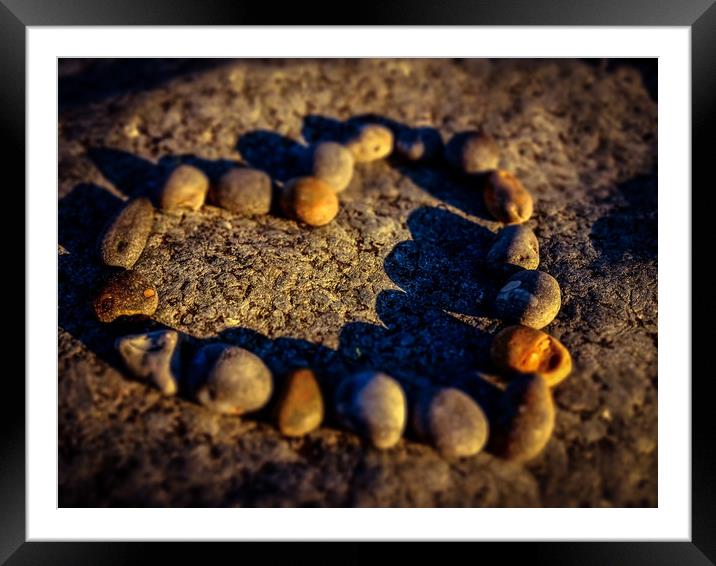 love set in stone Framed Mounted Print by chris elgood