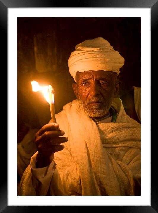 Ethiopian holy fire ceremony Framed Mounted Print by Kobby Dagan