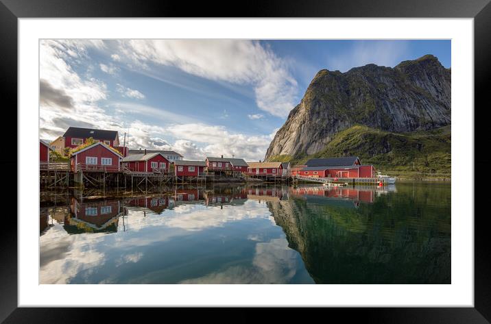 Fishing Village in Norway Framed Mounted Print by Eirik Sørstrømmen