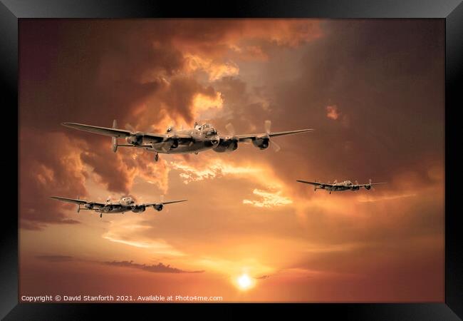 Lancasters start another Mission Framed Print by David Stanforth