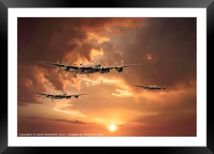 Lancasters start another Mission Framed Mounted Print by David Stanforth