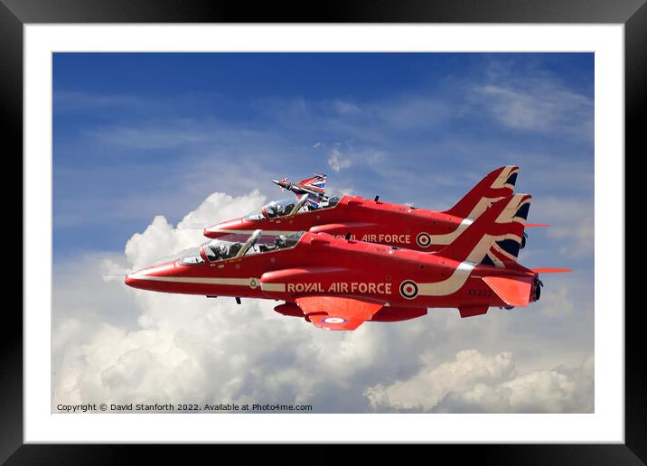 Red Arrows and Eurofighter Framed Mounted Print by David Stanforth