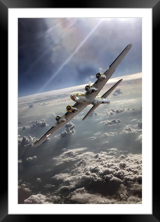 Memphis Belle above the Clouds Framed Mounted Print by David Stanforth