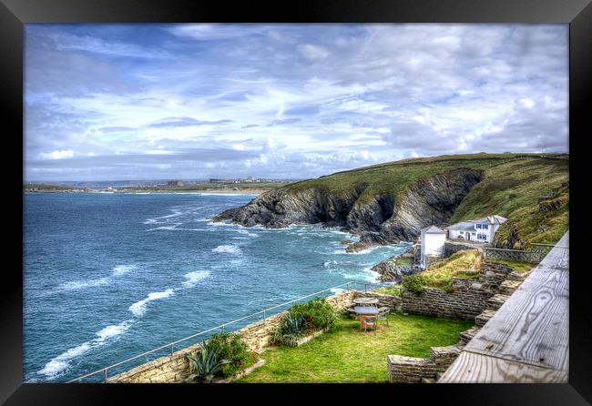 View from Lewinnick Lodge Pentire Framed Print by David Stanforth