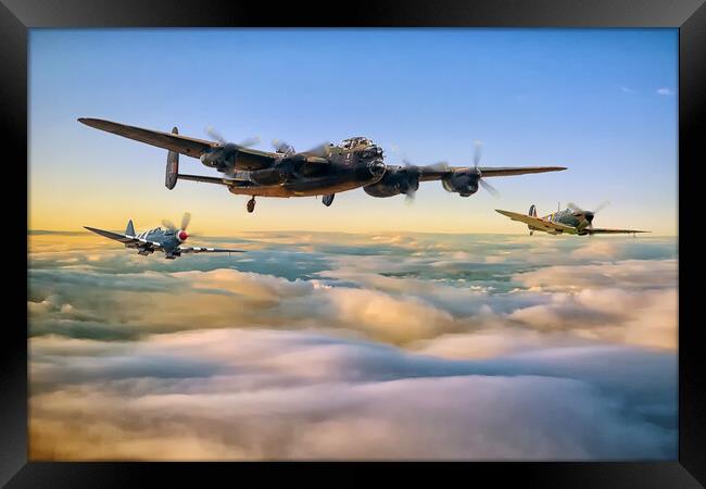Lancaster and two wingmen Framed Print by David Stanforth